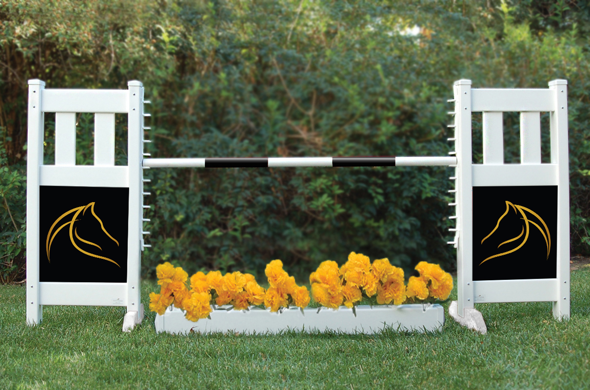 graphic panel jump with flower box golden horse panels