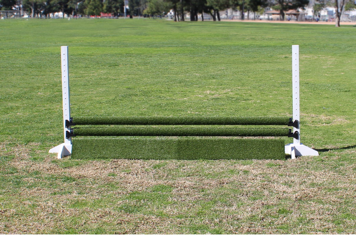 Turf Covered Wood Poles with Turf Covered Flower Boxes Complete Jump