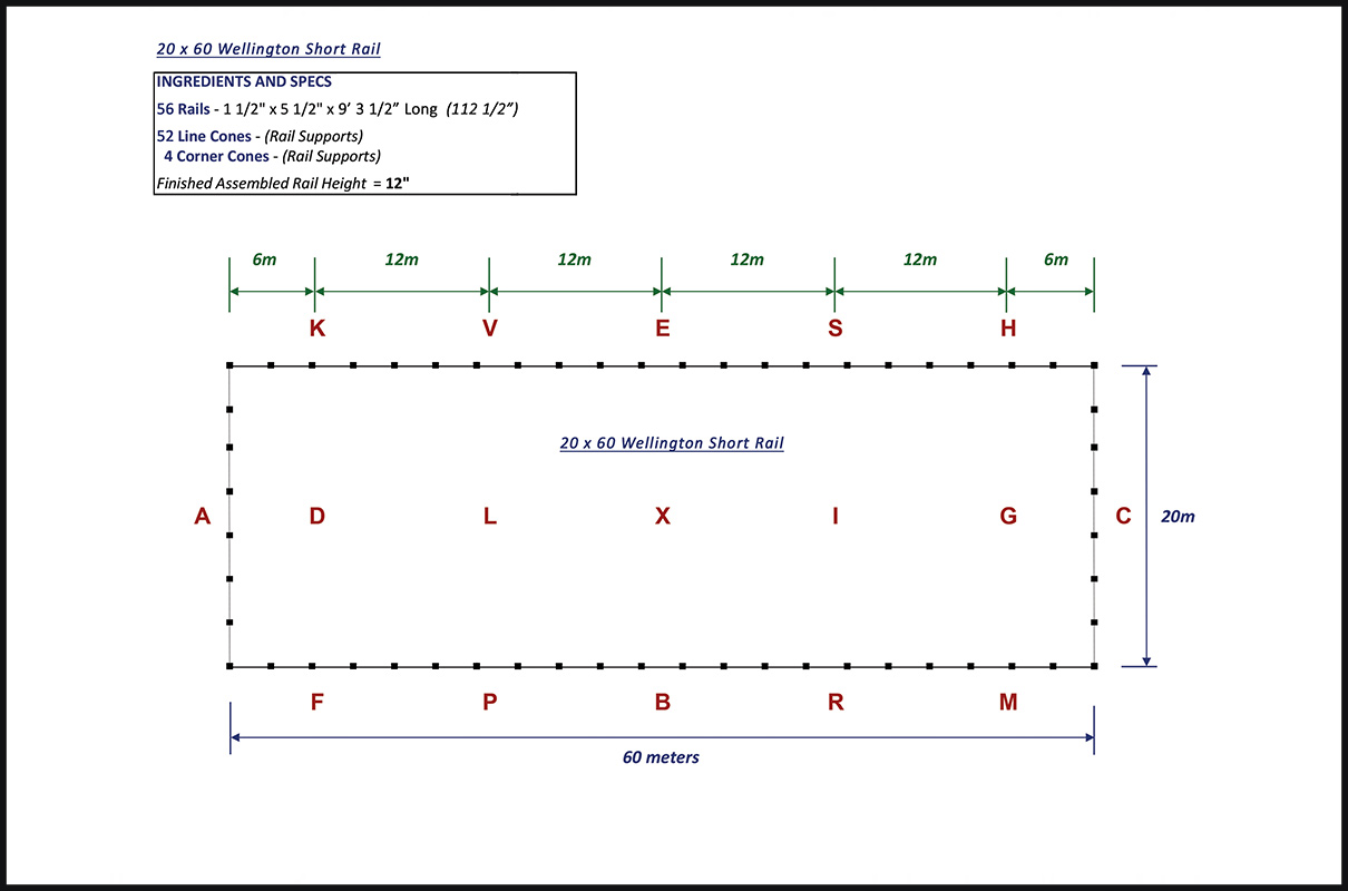 wellington dressage arena 20 x 60 short rail